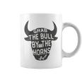 Vintage Inspiration Grab Bull Horns Rodeo Cow Riding Coffee Mug