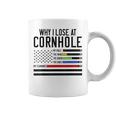 Why I Lose At Cornhole Humor Toss Like A Boss Usa Flag Coffee Mug
