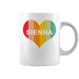 Youth Girls Sienna Name Heart Retro Vintage Coffee Mug
