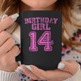 14Th Birthday Sports Jersey14 Year Old Girl Pink Coffee Mug Unique Gifts