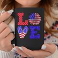 4Th Of July Love Sunflower Flip Flops American Flag Coffee Mug Unique Gifts