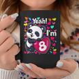 8 Years Old 8Th Birthday Panda Hearts Cute Girl Party Coffee Mug Unique Gifts