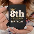 8Th Golden Birthday Age Crown 8 Year Old B-Day Coffee Mug Personalized Gifts