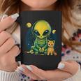 Alien And Cat Cat Selfie With Alien Vintage Ufo Coffee Mug Unique Gifts