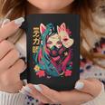 Anime Manga Cyberpunk Aesthetic Techwear Harajuku Kitsune Taza de café Regalos divertidos