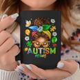 Autism Mom Afro Messy Bun Black Mom Life Coffee Mug Unique Gifts