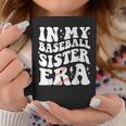 In My Baseball Sister Era Groovy Retro Proud Baseball Sister Coffee Mug Personalized Gifts