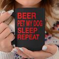 Beer Pet Dog Sleep Repeat Red LDogsLove Coffee Mug Unique Gifts