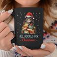All Booked For Christmas Black Cat Santa Christmas Book Tree Coffee Mug Funny Gifts