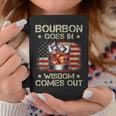 Bourbon Goes In Wisdom Comes Out Whiskey Usa Flag Vintage Coffee Mug Personalized Gifts