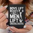 Boys Lift Weights Lift Cheerleaders Cheerleading Cheer Coffee Mug Unique Gifts