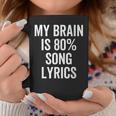 My Brain Is 80 Percent Song Lyrics Music Lover Coffee Mug Unique Gifts