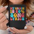 My Brain Is 80 Percent Song Lyrics Quote Music Lover Coffee Mug Unique Gifts