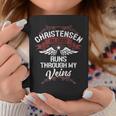 Christensen Blood Runs Through My Veins Last Name Family Coffee Mug Funny Gifts