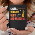 Cigars Whiskey Guns And Freedom Whisky Cigar Lover Coffee Mug Unique Gifts