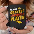 Cornhole Worlds Okayest Retro Bean Bag Coffee Mug Unique Gifts