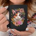 Cute Floral Calico Cat Coffee Mug Unique Gifts