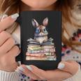 Cute Reading Bunny With Glasses Books Bookworm Reader Book Coffee Mug Personalized Gifts