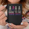 Dare To Be Yourself Skeleton Dance Transgender Trans Pride Coffee Mug Unique Gifts
