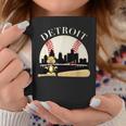 Detroit Baseball Tiger Mascot And Skyline Coffee Mug Unique Gifts
