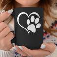 Dog Paw Print Heart Graphic Love Dogs Tops Coffee Mug Personalized Gifts
