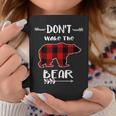 Don't Wake The Bear Black & Red Buffalo Plaid Bear Coffee Mug Unique Gifts