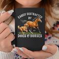 Easily Distracted By Horses And Dogs Girls Equestrian Coffee Mug Unique Gifts