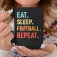 Eat Sleep Football Repeat Retro Football Player Coach Coffee Mug Unique Gifts
