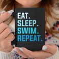 Eat Sleep Swim Repeat Natación Taza de café Regalos divertidos