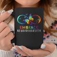 Embrace Neurodiversity Rainbow Butterfly Autism Awareness Coffee Mug Unique Gifts