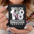 Endlich 18 Einhorn Tassen - Humorvoller Aufdruck zum Erwachsenwerden Lustige Geschenke