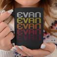 Evan Retro Wordmark Pattern Vintage Style Coffee Mug Unique Gifts