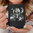 Alien And Cat Ufo Outer Space Cat Lover Kitten Coffee Mug Funny Gifts
