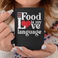 Food Is My Love Language Foodie Gourmet Coffee Mug Unique Gifts