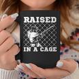 Raised In A Cage Baseball Coach Catcher Pitcher Coffee Mug Unique Gifts