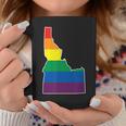 Gay Pride Flag Idaho State Map Rainbow Stripes Coffee Mug Unique Gifts