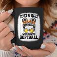 Girls Softball Fan Player Messy Bun Softball Lover Coffee Mug Funny Gifts