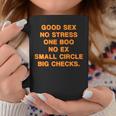 Good Sex No Stress One Boo No Ex Small Circle Big Checks Coffee Mug Unique Gifts