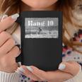 Hang 10 Surfer Riding Wave Retro Distressed Coffee Mug Unique Gifts