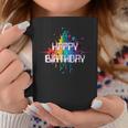 Happy Birthday Regenbogenfarbe Splash Neon Rot Orange Blau Top Tassen Lustige Geschenke