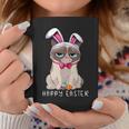 Happy Easter Bunny Pajama Dress Cat Grumpy Rabbit Ears Coffee Mug Funny Gifts