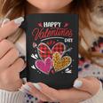 Happy Valentine's Day Three Leopard And Plaid Hearts Girls Coffee Mug Unique Gifts