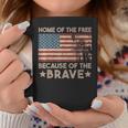Home Of The Free Because Of The Brave Vintage American Flag Coffee Mug Unique Gifts