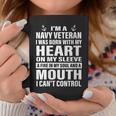 I'm A Navy Veteran I Was Born With My Heart On My Sleeve Coffee Mug Unique Gifts