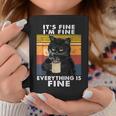 It's Fine I'm Fine Everything Is Fine Black Cat Drink Coffee Coffee Mug Unique Gifts