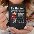 It's The Most Wonderful Time For A Beer Christmas Santa Hat Coffee Mug Unique Gifts