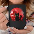 Japanese Cat Silhouette Flower Kitten Anime Lover Cat Coffee Mug Personalized Gifts