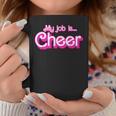 My Job Is Cheer Pink Retro Cheer Mom Girls Coffee Mug Funny Gifts