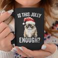 Is This Jolly Enough Christmas Cat Santa Hat Grumpy Coffee Mug Funny Gifts