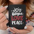 Joy Hope Love Peace Red Buffalo Plaid Christmas Mom Women Coffee Mug Unique Gifts